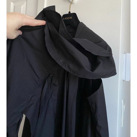 Lemaire ruffle front black poplin dress, size 34 (fits size 6/8US) - Picture 7 of 9